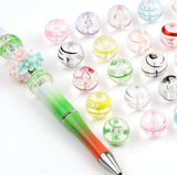 16mm Clear Beads with Painted Swirl Mix-B20