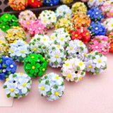 18mm Fancy Clay Daisy and Stone Beads (Brights)