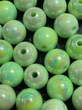 16mm UV Covered Beads Key Lime Green