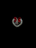 28mm  Alloy Rhinestone Heart Beads