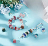 Clay Rhinestone Cube Ombre Color Beads(5 pcs)