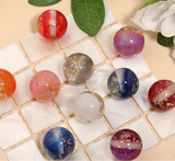 16mm Gold Foil and Galaxy Beads