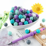 15 mm Silicone Peacock Colored Beads Mix