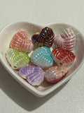 Bicolor Yarn Heart Beads