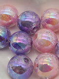 16mm Purple/Pink Cracked Cloud Beads