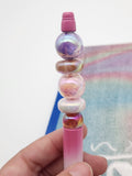 16mm Purple/Pink Cracked Cloud Beads