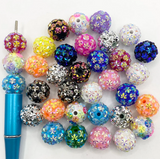 18mm Snowflake Acrylic Rhinestone Beads Mix (10pcs)