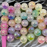 16mm Glossy Ombre Color Acrylic Beads With UV Finish (Mix & Single Colors)