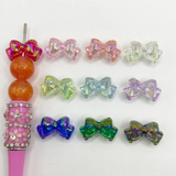 15mm Clear See-Thru Bowknot Acrylic Beads With UV Finish-L8