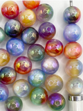 12mm Glossy Ombre Cat Eye  With UV Finish Beads Mix