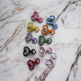 Heart Shaped Snap Clamp Keyrings (10Pc)